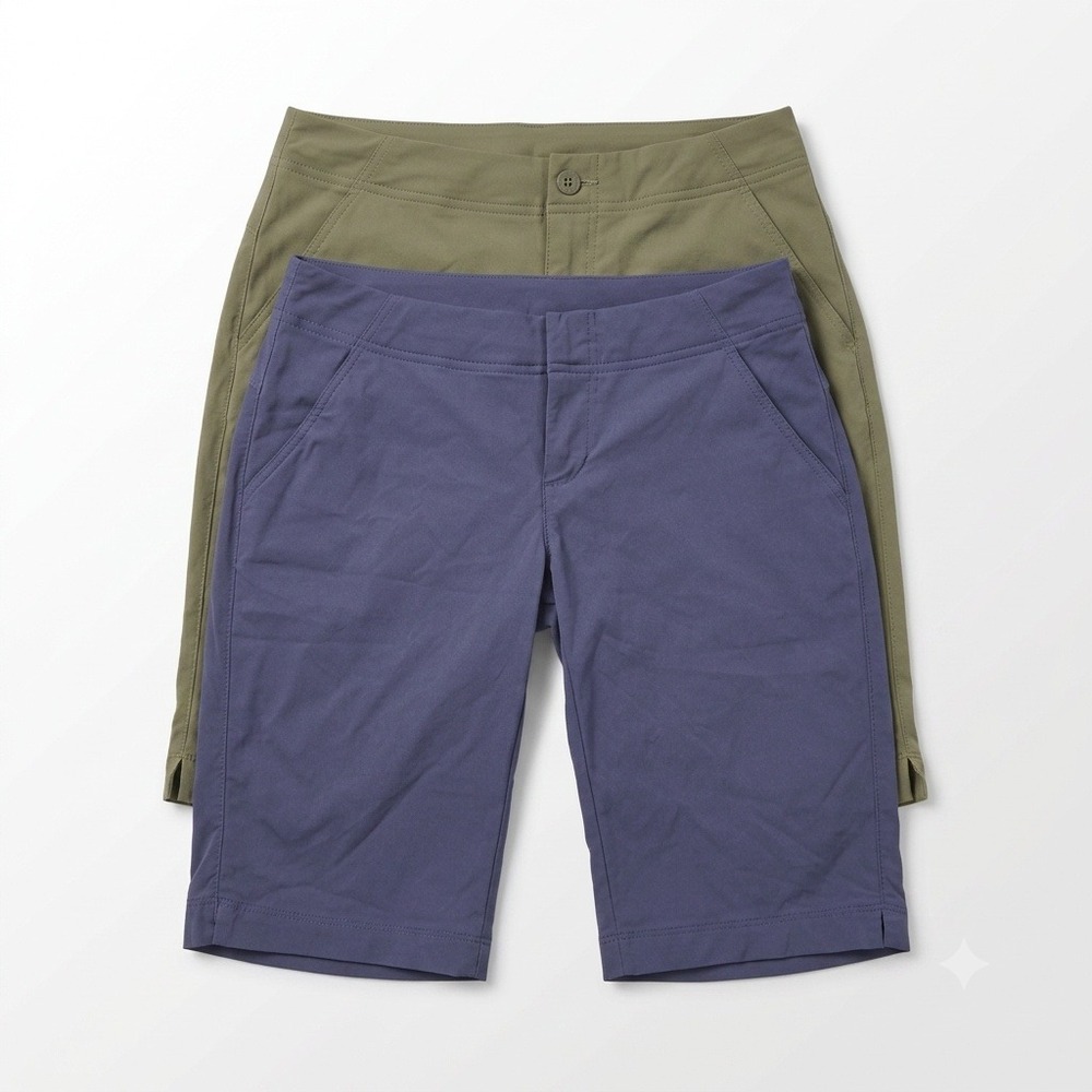 Columbia Lot 2‎ Womens Size 2 Shorts Anytime Stretch Nylon Hiking Navy Olive